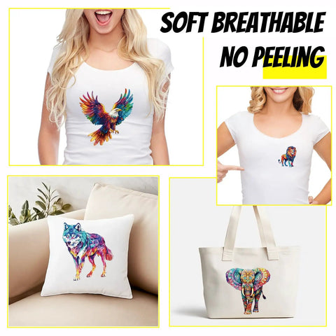 Colorful Animal Iron On Transfers Set 10 Heat Transfer Stickers For T Shirts Hoodies Jackets And DIY Clothing DTF Ready To Press