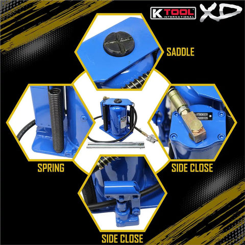 Massive Twenty Ton Air Hydraulic Bottle Jack For Garage Shop And Diy Rigs Heavy Duty Steel Workhorse Fast Pump Operation Reliable Precision Valve Solid American Toughness In Blue