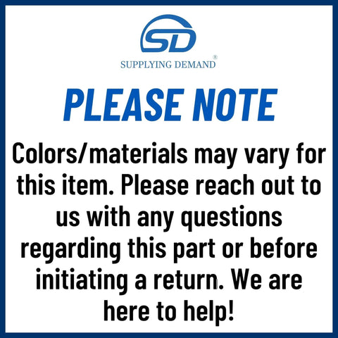 Notice about color/material variations for product returns and inquiries, blue text on white background with SD logo.