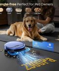 2 In 1 Robot Vacuum And Mop With WiFi And App Control, ultra slim quiet cleaner vacuuming pet hair on a carpet with 2300Pa suction