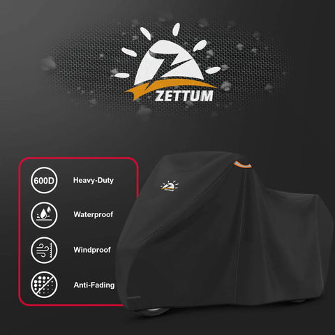 Heavy Duty 600D Tricycle Cover For Adult Trikes And 3 Wheel Bicycles, All Weather Waterproof, Dustproof And UV Resistant With Lock Hole, Universal Fit 75L x 30W x 44H For Indoor Outdoor Use, black