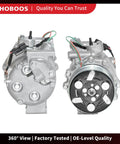 Heavy Duty Air Conditioning Compressor With Clutch Direct Fit Replacement For Honda Cr V And Acura Rdx, 360-degree view.