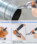 Using a Turn Any Drill Into A Metal Cutting Beast With A 360 Degree Pivoting Shear Attachment on metal barrel