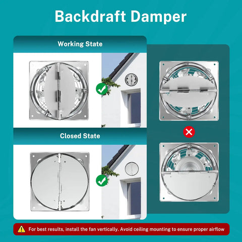 6 Inch Exhaust Fan That Rocks For Kitchen Attic Shop Garage With Damper 308 CFM At 38W Power Cord Included Wall Mount Vent view