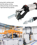 Beefy Pneumatic Toggle Clamp With 340kg Holding Force, G1/8in Air Cylinder Clamp for welding and mold making in industrial setting.