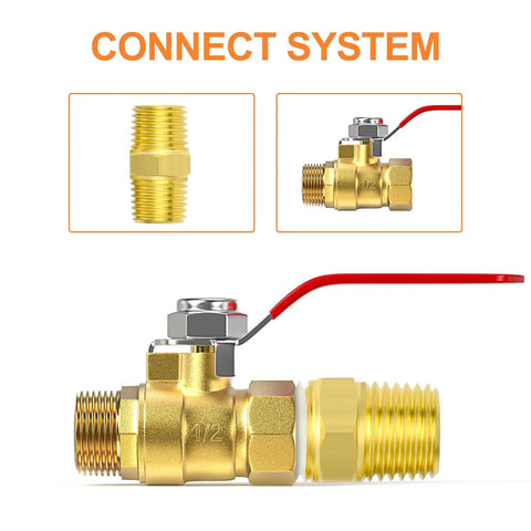 Brass Mini Ball Valve 1/2 Inch Shut Off Valve With 1/2 Inch Male To Female NPT Threads Durable Plumbing Fitting