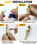 Installation guide for 2 Pack Ball Foot Air Chuck Set For Quick Tire Inflation, 1 Quarter Inch NPT Closed Flow Nozzle With Quick Connect