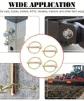 Lynch Pin Quick Release Pins Kit 50 Pieces Steel O Ring Assortment in use for tractor and trailer hitch towing and pulling