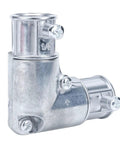 1/2 Inch 90 Degree Inside Corner Conduit Fitting Zinc Alloy Electrical Pull Elbow For EMT Wire Routing showing details of zinc alloy construction.