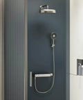 Modern bathroom with Statement Wall Mount Handshower Holder For Easy Pivot And Boss Level Adjustable Angle installed on wall