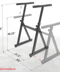Two In One Adjustable Keyboard Stand And DJ Desk With Removable 36 Inch By 19.4 Inch Steel Tabletop, height and width adjustments