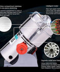 Ultra Fast Electric Grain Grinder 800G Stainless Steel Mill with detailed components and features visible