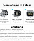 Instructions for using Waterproof Case For DJI Action 5 Pro And Action 4 And 3 Series, step-by-step setup guide.