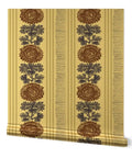 Drop Dead Gorgeous Rustic Stripes Gold Metallic Wallpaper With Hella Smooth Fibrous Texture And Top Tier Glam Finish For Killer Indoor Decor Ambience And Easy Paste Work, featuring floral designs.