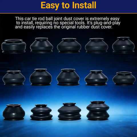 14 Piece Automotive Tie Rod End Boots Kit With Ball Joint Rubber Boots Universal Dust Cover For Tie Rod Accessories Tough As Nails Durable Black Rubber High Temp Wear Resistant Fits Most Vehicles; 14 black rubber boots