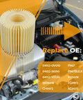 Oil Filter Kit For Toyota Avalon Camry RAV4 Highlander Sienna Lexus ES300h ES350 IS200t RX350 RX450h 5 Pack Replaces 04152-0V010 visible above car engine