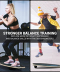 Two people using Balance Board 7 Modes Wobble Board With Adjustable Stoppers Stability Trainer For Balance Surf Training And Physical Therapy Includes Roller And 2.8 Inch Ball indoors and outdoors.
