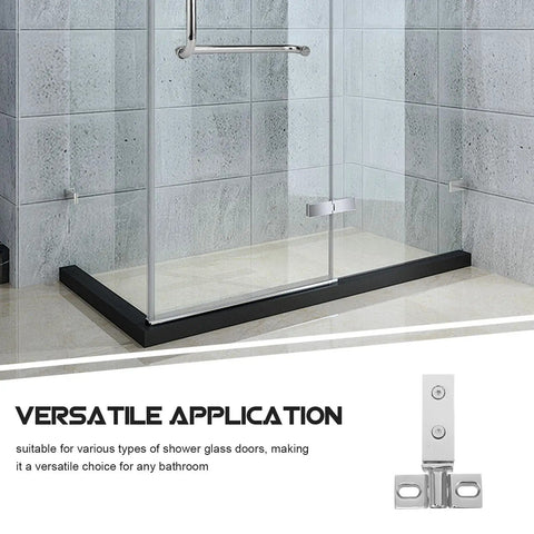 Heavy Duty Stainless Steel Shower Door Pivot Hinges With Smart Dual Hole Design For No Sweat Glass Door Swap and Top Shelf Bathroom Hardware Makeover on glass shower door.