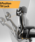 Ergonomic Mesh Office Chair With 3D Lumbar Support And 3D Armrests featuring 3-position tilt lock adjustment, black
