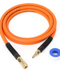 High Performance Hybrid Air Compressor Hose 3 8 By 10 Ft Kink Resistant Whip Line Lightweight Flex Design with fittings
