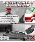Red Magnetic Jack Pads Set 2 Pack Solid Aluminum Grooved Pucks With Screw Fix 2.85 Inch Wide Opening usage illustration