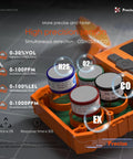 Portable 4 Gas Detector For LEL O2 CO H2S With LCD Display And Rechargeable Battery, sensor view, orange housing