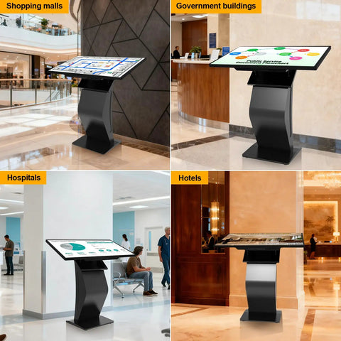 Slick Build 43 Inch All In One Touch Screen Kiosk With Windows 11 System 8gb Ram 128gb Storage for shopping malls, hotels, hospitals.