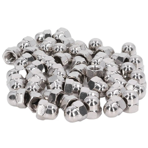 Fabater 50 Pcs A2 70 Stainless Steel Cap Nut Kit With Precise Threads For Auto Repair, Machining And Heavy Equipment Maintenance Installation Durable And Secure Fit Fastener Accessory, pile