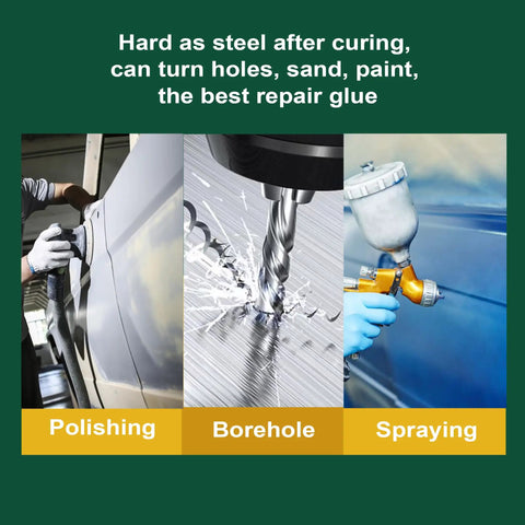 Rugged As Nails Heavy Duty Metal Repair Glue For Metal To Metal Bonds used in polishing, borehole drilling, and spraying applications