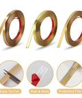 Kick Up Your Rooms With Matte Gold Peel And Stick Molding Trim, Super Slick DIY Decorative Edge Strip For Walls Ceilings Cabinets, Easy mirror baseboard install shown in rolls.
