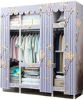 Heavy Duty Portable Hanging Closet Organizer Built Tough With Reinforced Steel Frame Quick Snap Assembly, showcasing neatly hung shirts and stored items.