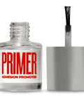 Multi Surface Adhesion Promoter Primer For Vinyl Wrap Prep And Paint Adhesion Booster On Metal Plastic Rubber Concrete Wood For Hella Strong Bond And Sweet Finish Results in a clear bottle with a brush applicator.