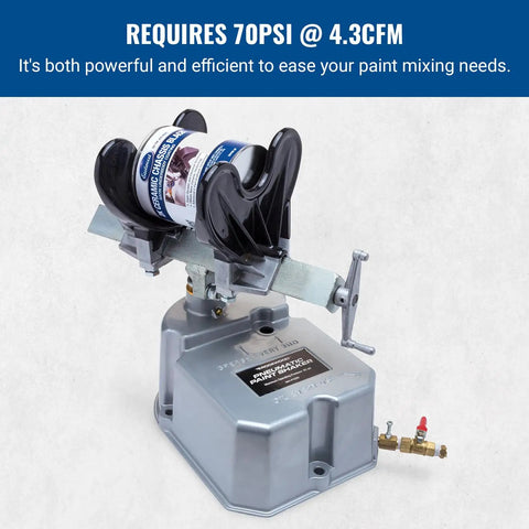 Pneumatic Paint Shaker For Automotive And House Paints - Heavy Duty Air Powered Can Shaker Machine with paint can attached