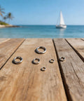 Open Spring Washers And Split Lock Washer Set, 480 Pcs Mechanical Fastener Kit displayed on wooden surface by beach