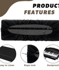 Stretchable Dust Cover For 88 Key And 61 Key Digital Pianos Protective Keyboard Cover with easy clean features shown