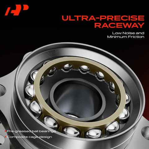 Close-up of 2 X Front Or Rear Wheel Bearing And Hub Assembly 6-Lug Compatible With Cadillac SRX 2010 2016 And Saab 9-4X 2011