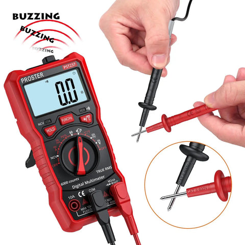 All-In-One TRMS Digital Multimeter 6000 Counts Auto Range With NCV Detector shown with test leads