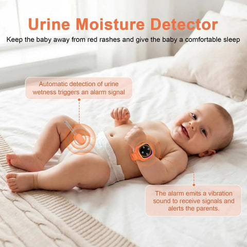 Wireless Bedwetting Alarm for Kids and Teens, Stop Bedwetting Fast With Easy Clip Transmitter, Ultra Sensitive Moisture Sensor, Bedside Receiver, Pediatric Overnight Training Aid for Boys and Girls, baby wearing clip sensor