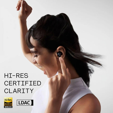 Buds Pro 2 Wireless Earbuds With Smart Dial 50dB Adaptive Hybrid Noise Cancelling Bluetooth 5.3 11mm Bass Driver LDAC 6 Hi Res Mics 43 Hours Playtime Fast Charging Case Dark Gray