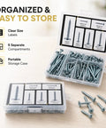 85 Pc Heavy Duty Assorted Screws Kit with compartments, 8 Gauge Truss Head Washer Self Tapping Screw Kit for DIY projects