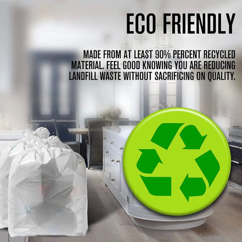Beefy Heavy Duty Trash Compactor Bags, 18 Gallon, 25 X 35 Inches, 2.5 Mil Thick, 40 Pack With Ties in kitchen, eco friendly badge