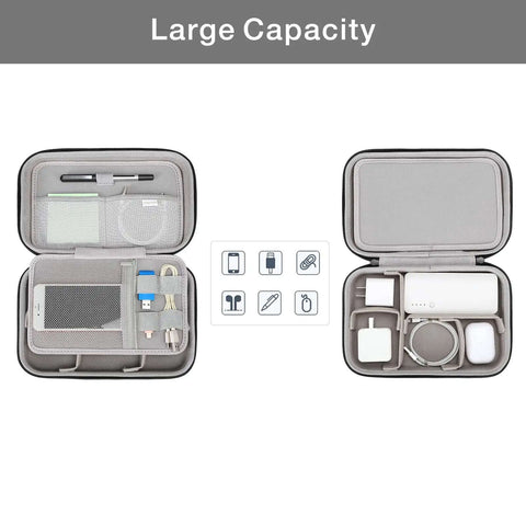 No Sweat Shockproof Electronic Organizer Pouch Built For MacBook Power Adapter And Cable Set with large capacity for tech accessories.