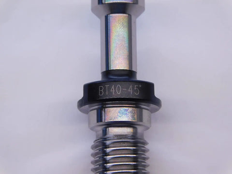 Close-up view of BT40 Pull Stud Retention Knob, showcasing MAS1 design, tight M16 threads for CNC machining.