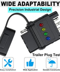 5 Pin Trailer Light Tester Kit With Bright Indicators, Double End 5 Way Flat Trailer Wiring Tester For Turn Signals, Tail Lights And Brakes, Easy Plug And Play Diagnostic Tool To Quickly Troubleshoot Trailer Wiring And Wiring Faults, black plastic
