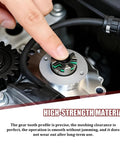 Close-up of a finger pressing a gear on a power steering motor shaft damper kit made of durable rubber and plastic.