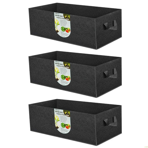 3 Pack 10 Gallon Heavy Duty Grow Bags With Thick 300G Nonwoven Fabric For Raised Garden Beds And Containers, Handy Handles