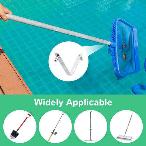 Stainless Steel Pool Pole Clips For Brush And Skimmer Attachments, Push Button Butterfly Clip Set For Quick Tool Changes