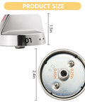 Product size of Stove Knob Control Dial With Reinforced Power Ring Protection For Samsung Gas Range Ovens Upgraded Five Piece Replacement Knob Set Fits NX58J7750SS NX58M6850SS NX58H5600SS NX58F5700WS NX58H5650WS showing dimensions.