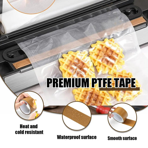 Heavy Duty Pro Grade PTFE Teflon Glass Cloth Tape 1 Inch By 33 Feet 0.18mm Thick Non Stick High Temperature Adhesive in vacuum sealer