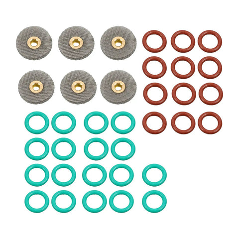 Image of assorted seals and screens from Pro Grade TIG Welding Torch Accessories Kit With Stubby Gas Lens, Alumina Nozzles.